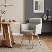 Silla Tela Roble - Mica Gris
