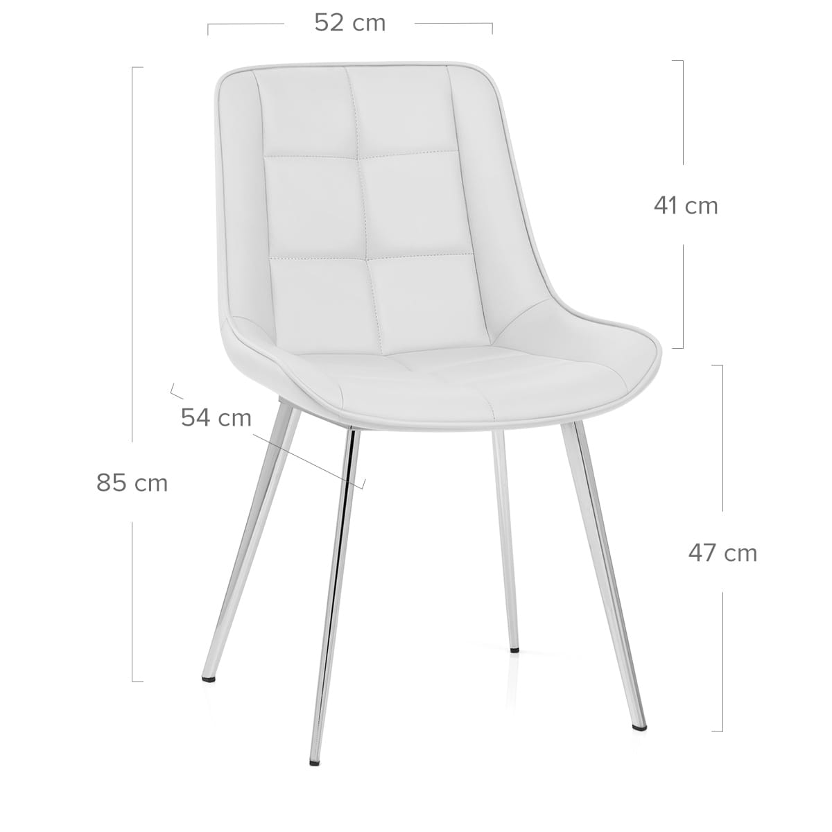Silla Polipiel Cromo - Milano Blanco