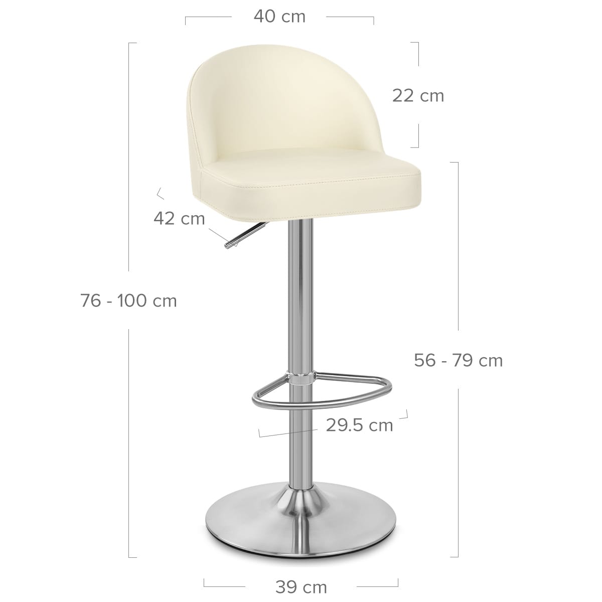 Taburete Polipiel Satinado - Mimi Crema