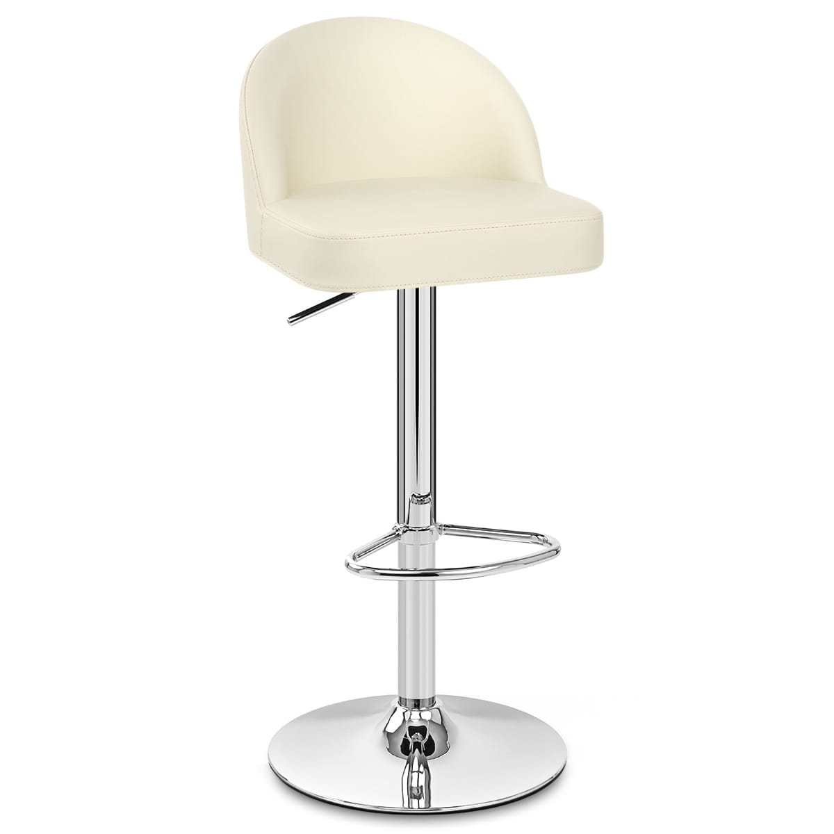 Taburete Polipiel Cromo - Mimi Crema