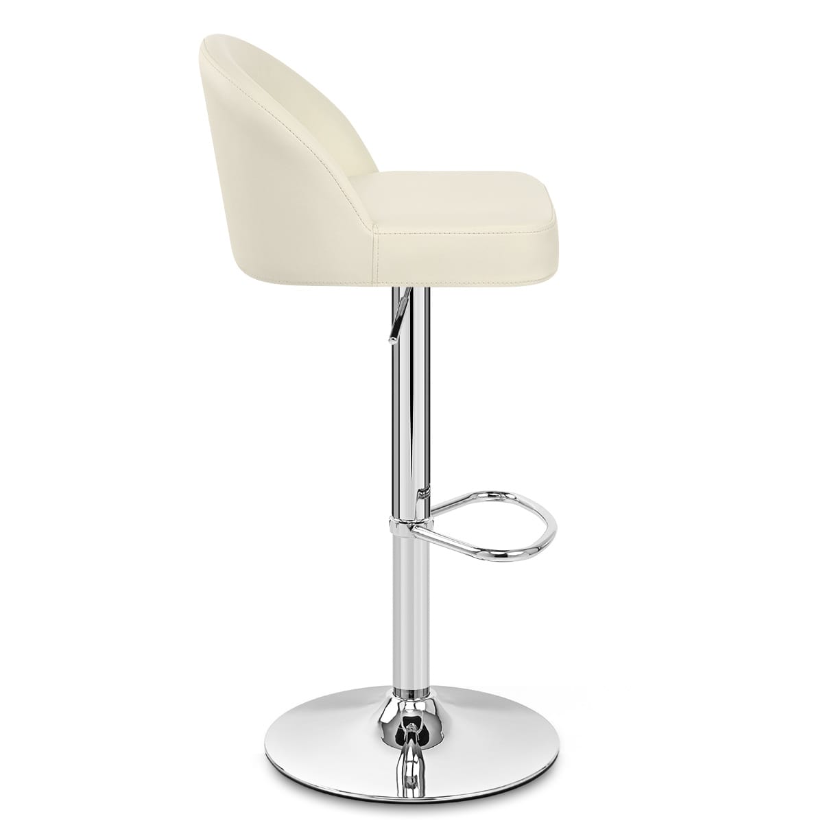 Taburete Polipiel Cromo - Mimi Crema