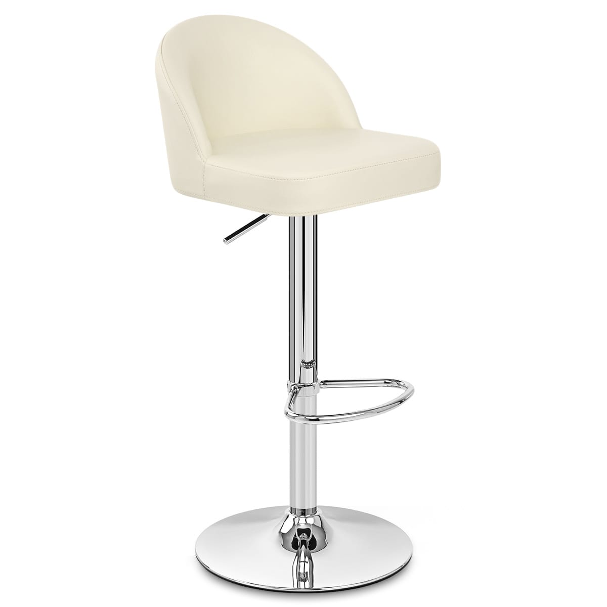 Taburete Polipiel Cromo - Mimi Crema