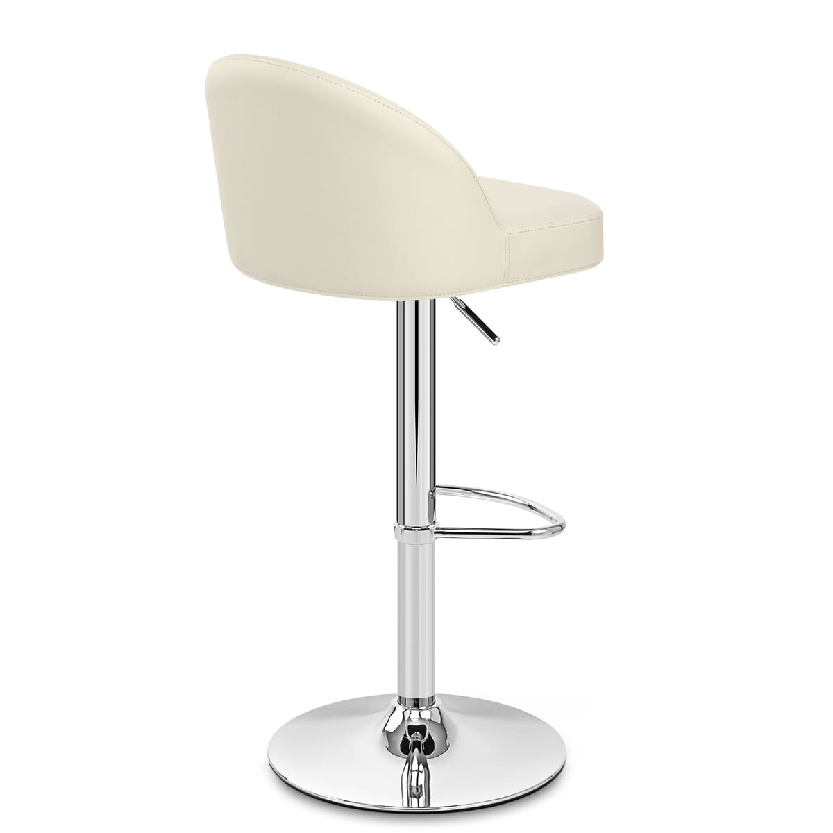 Taburete Polipiel Cromo - Mimi Crema