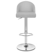 Taburete Polipiel Cromo - Mimi Gris