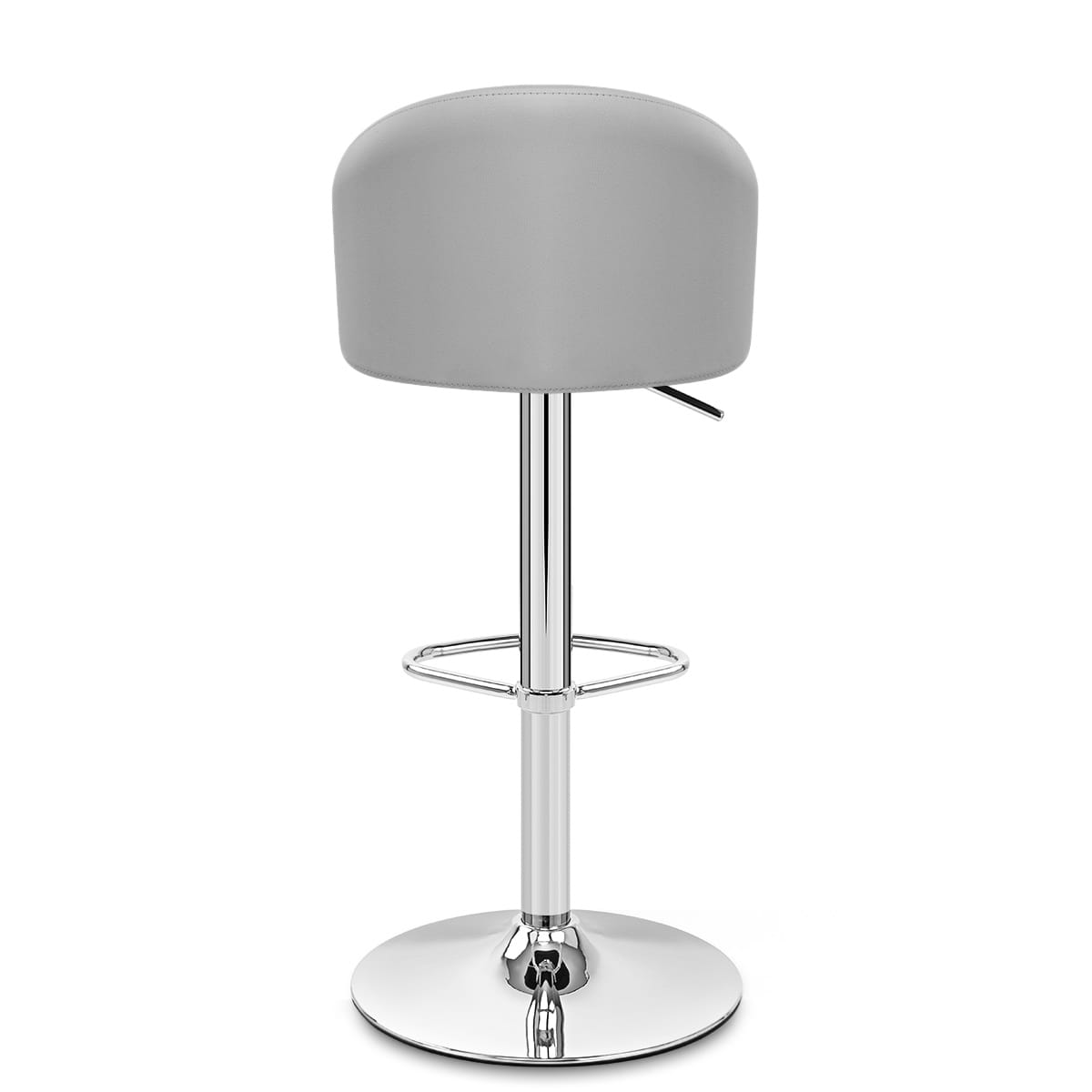Taburete Polipiel Cromo - Mimi Gris
