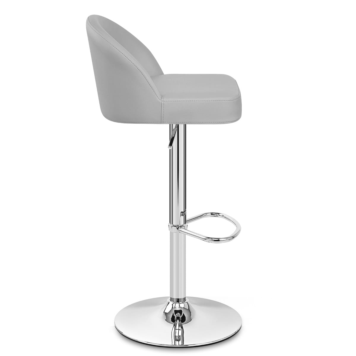 Taburete Polipiel Cromo - Mimi Gris