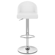 Taburete Polipiel Cromo - Mimi Blanco
