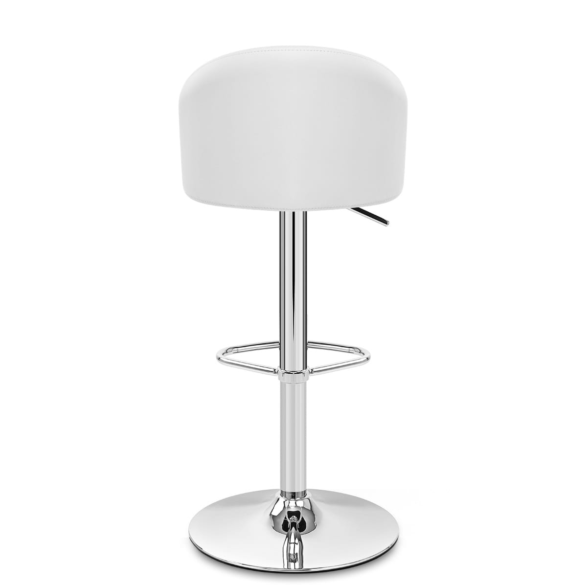 Taburete Polipiel Cromo - Mimi Blanco