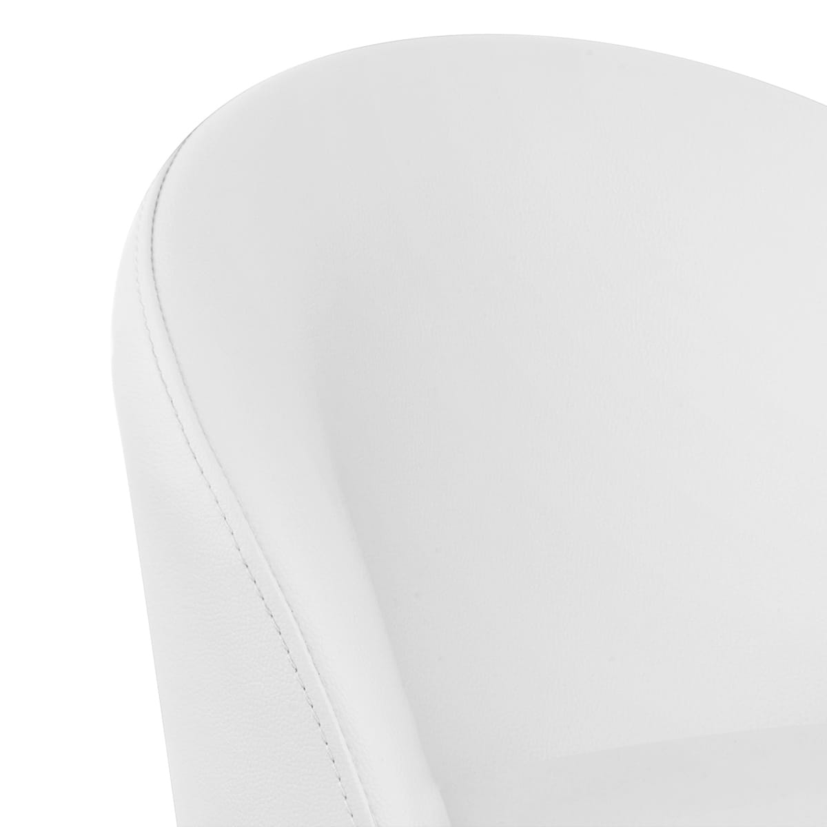 Taburete Polipiel Cromo - Mimi Blanco