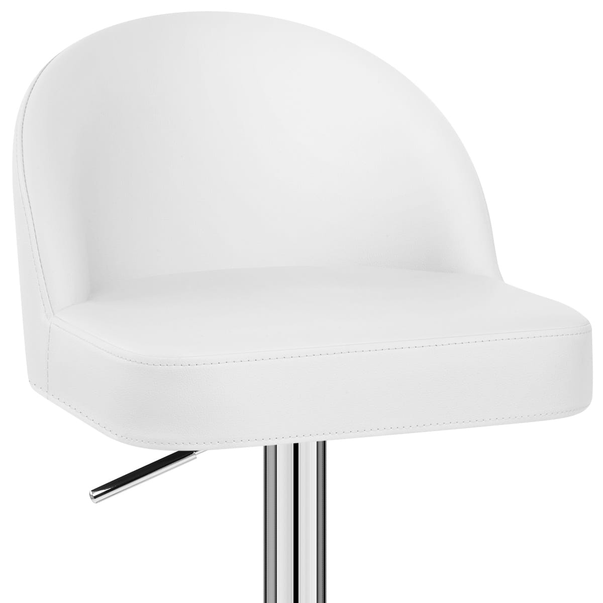 Taburete Polipiel Cromo - Mimi Blanco
