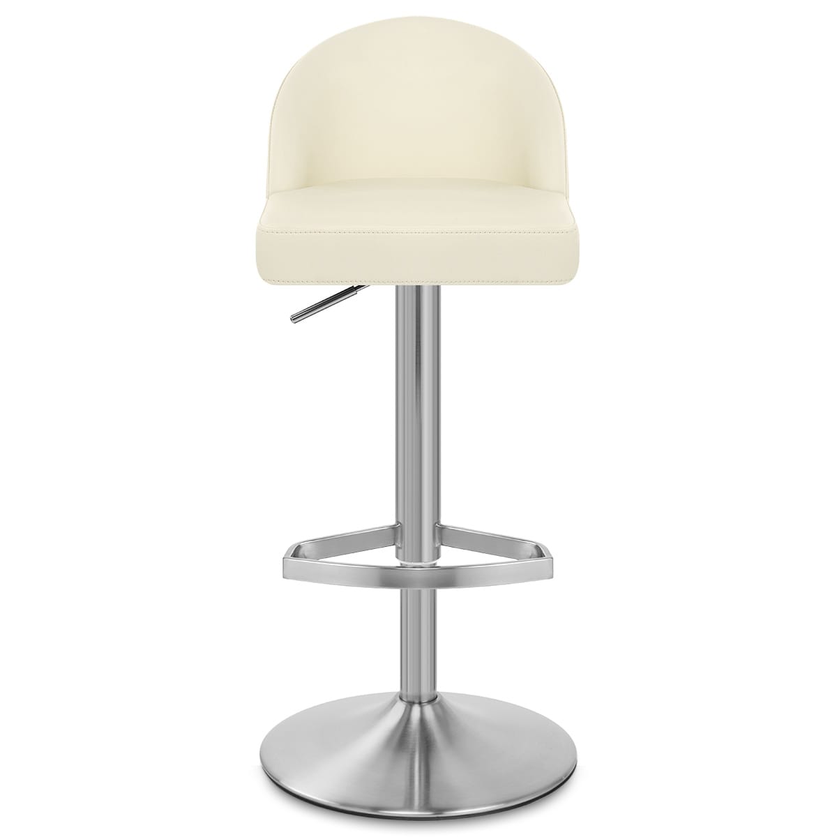 Taburete Cuero Auténtico Satinado - Mimi Crema