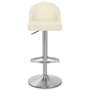 Taburete Cuero Auténtico Satinado - Mimi Crema