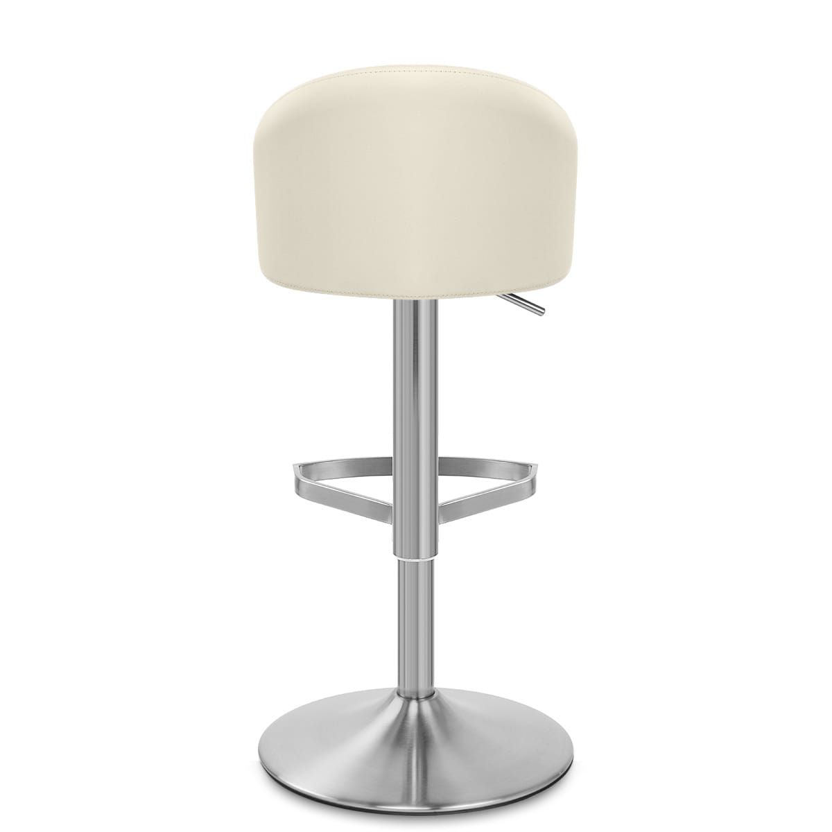Taburete Cuero Auténtico Satinado - Mimi Crema