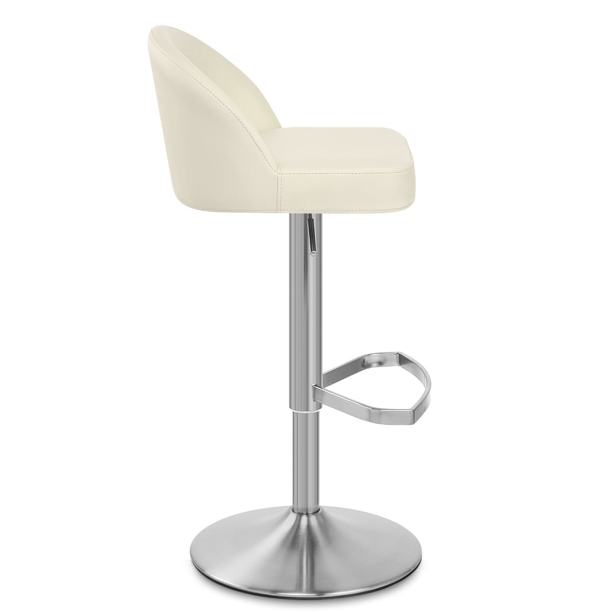 Taburete Cuero Auténtico Satinado - Mimi Crema
