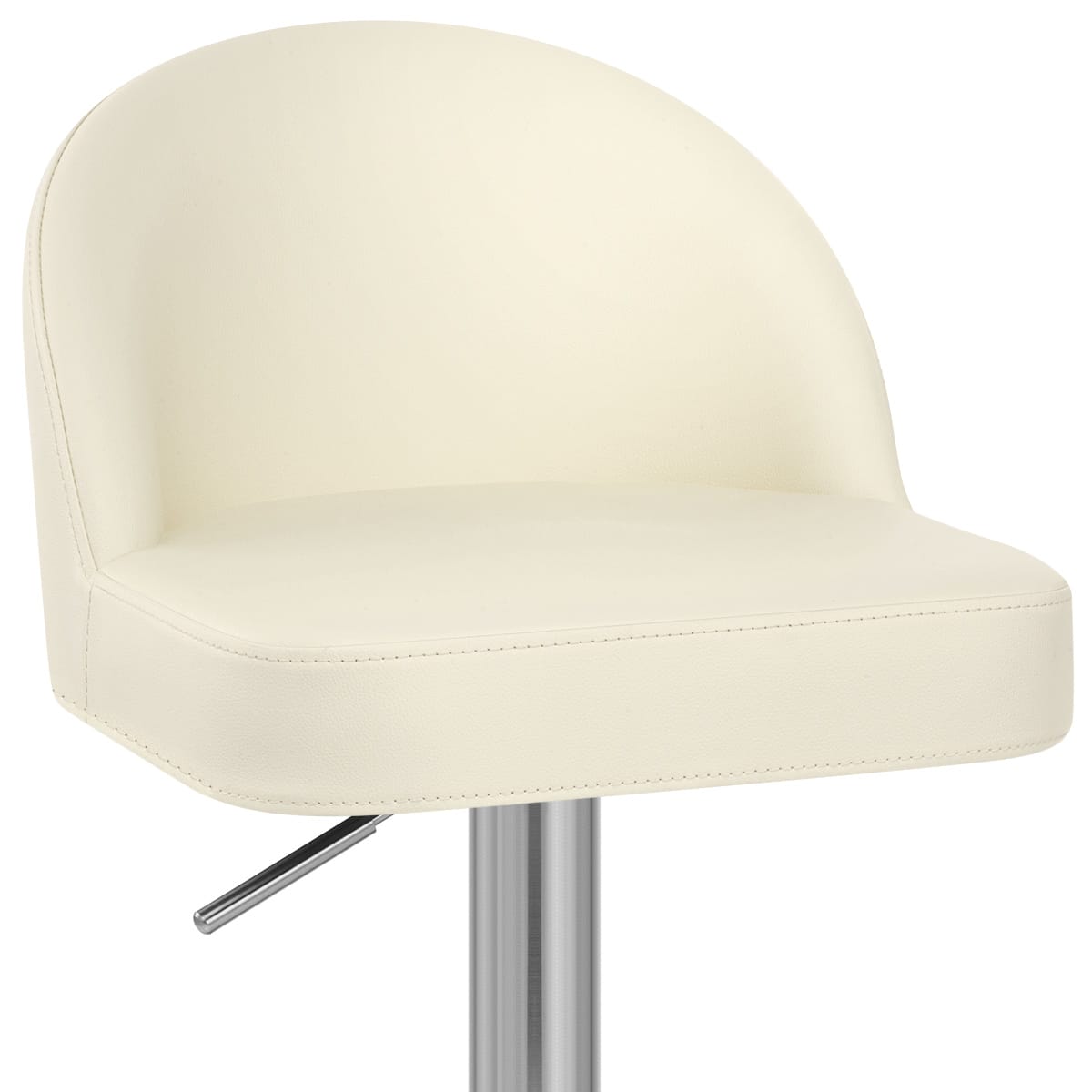 Taburete Cuero Auténtico Satinado - Mimi Crema
