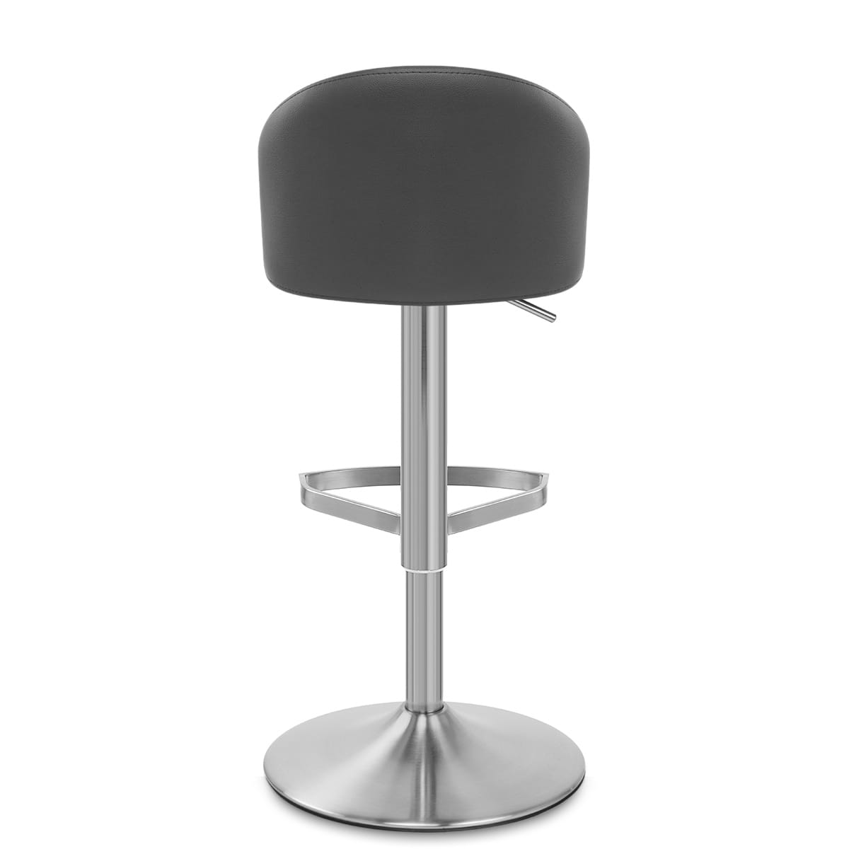 Taburete Cuero Auténtico Satinado - Mimi Gris
