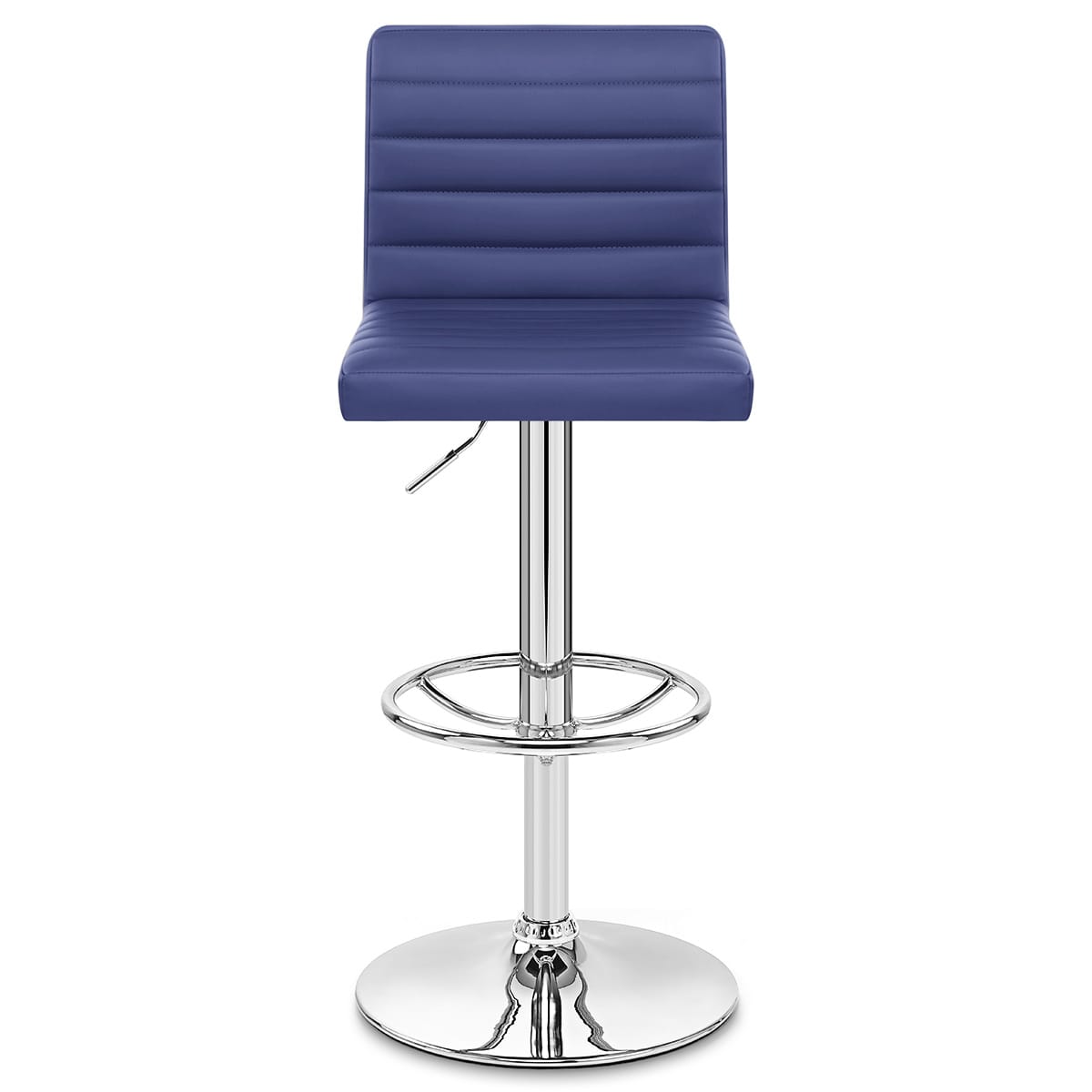 Taburete Polipiel Cromo - Menta Azul