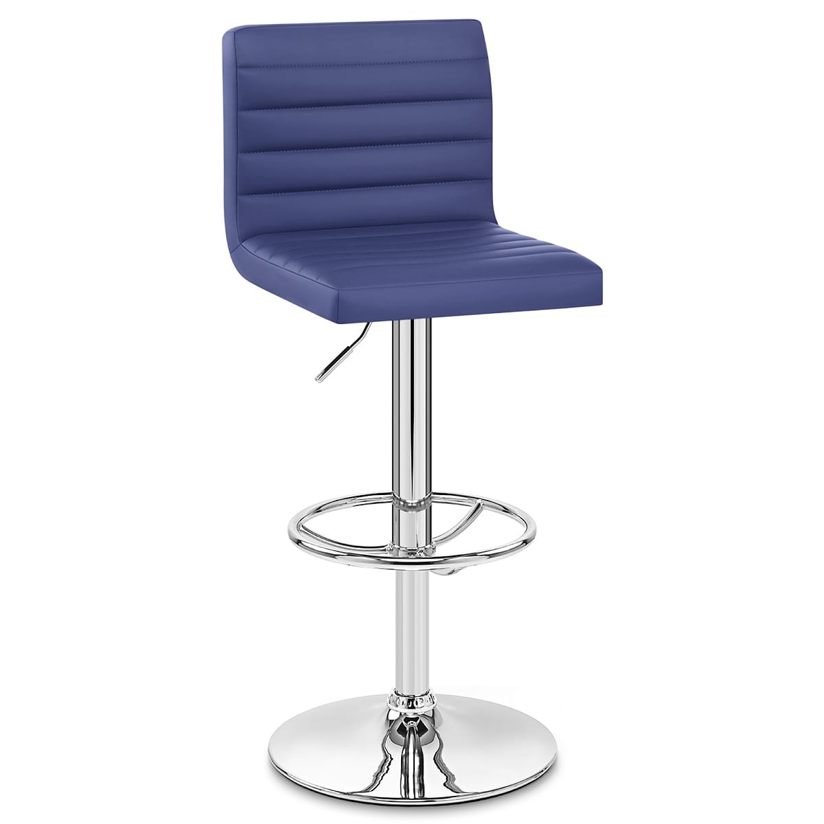 Taburete Polipiel Cromo - Menta Azul