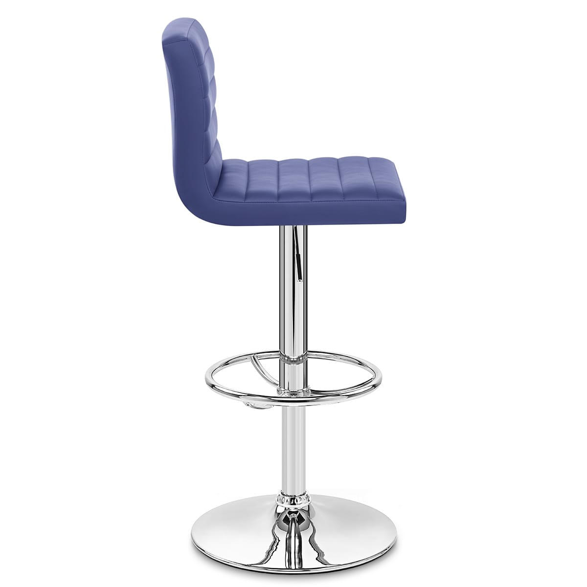 Taburete Polipiel Cromo - Menta Azul