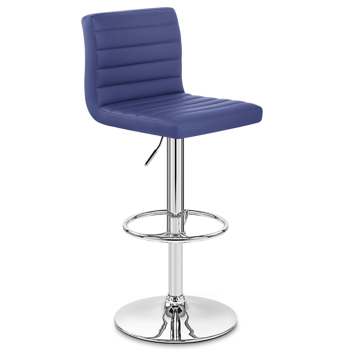 Taburete Polipiel Cromo - Menta Azul