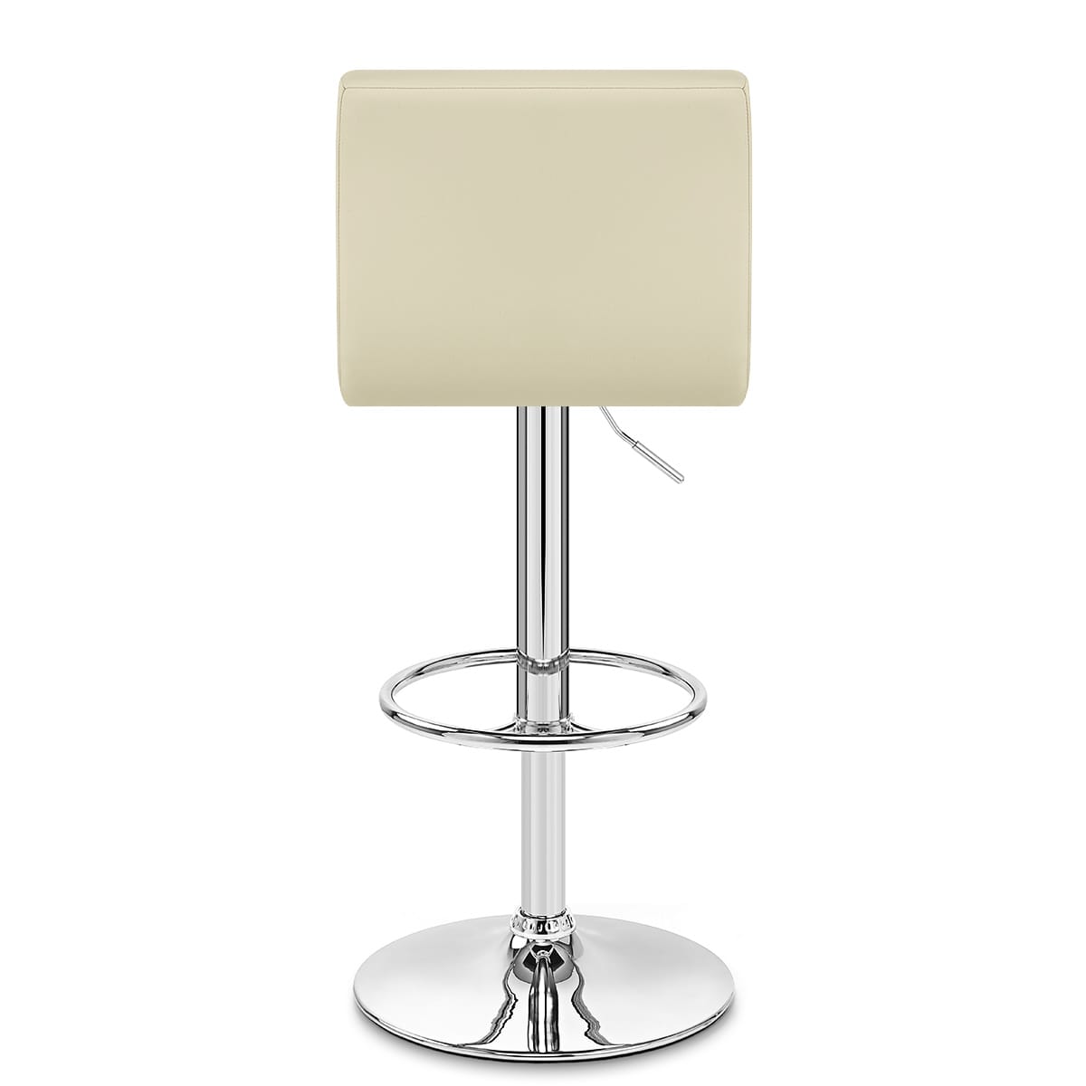 Taburete Polipiel Cromo - Menta Crema