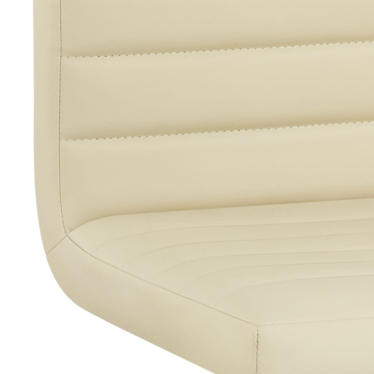 Taburete Polipiel Cromo - Menta Crema