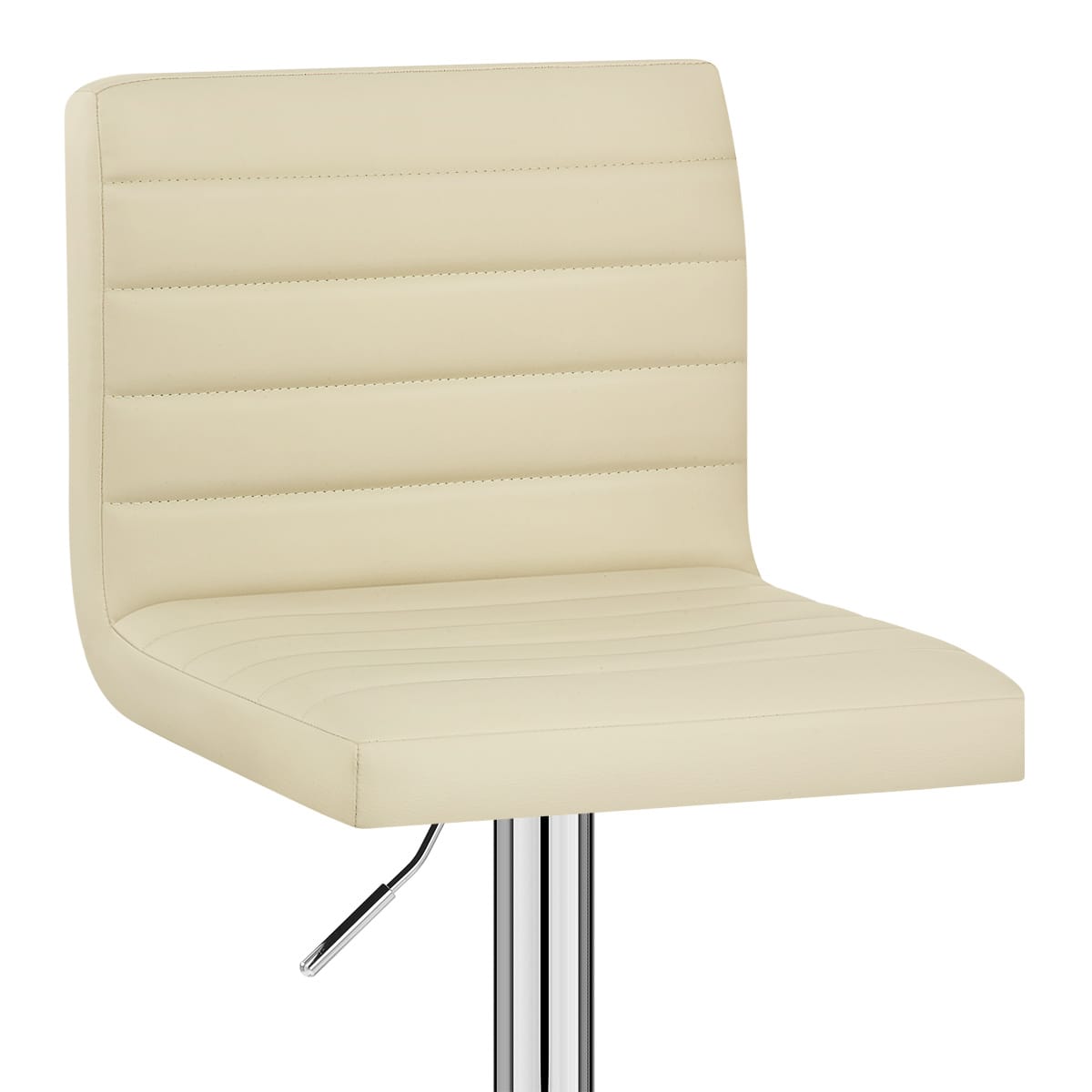 Taburete Polipiel Cromo - Menta Crema