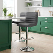 Taburete Polipiel Cromo - Menta Gris