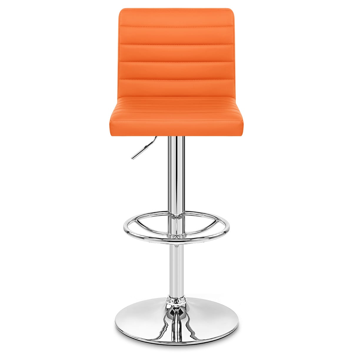 Taburete Polipiel Cromo - Menta Naranja