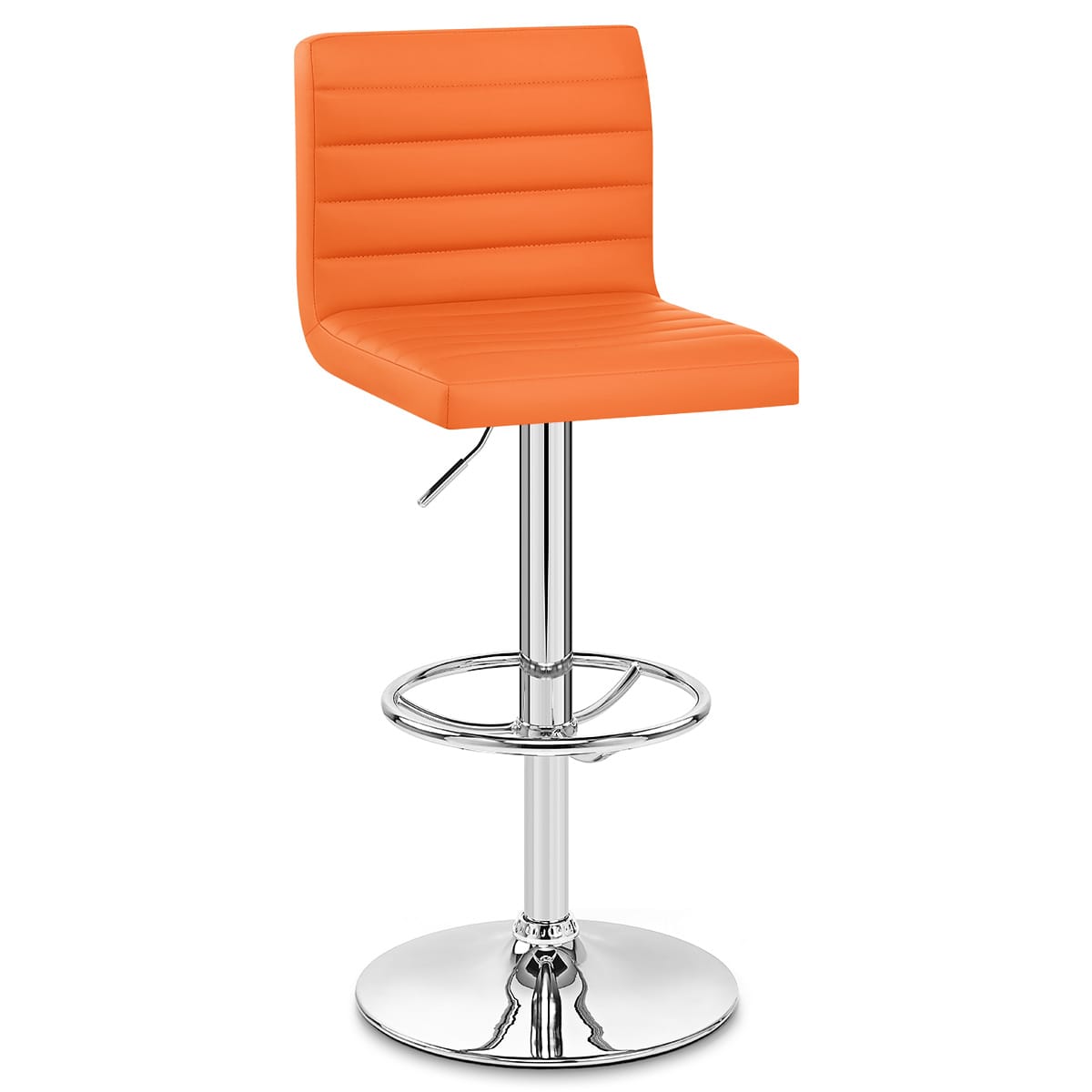 Taburete Polipiel Cromo - Menta Naranja