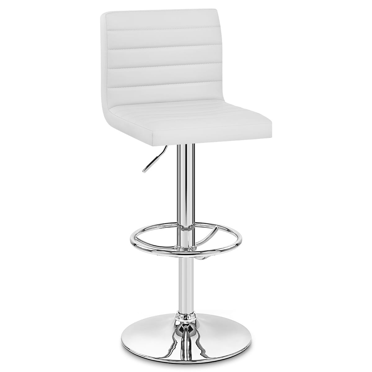 Taburete Polipiel Cromo - Menta Blanco