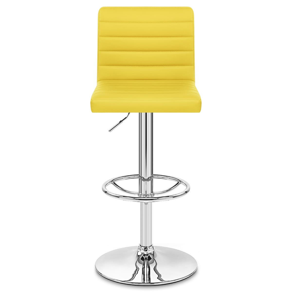 Taburete Polipiel Cromo - Menta Amarillo