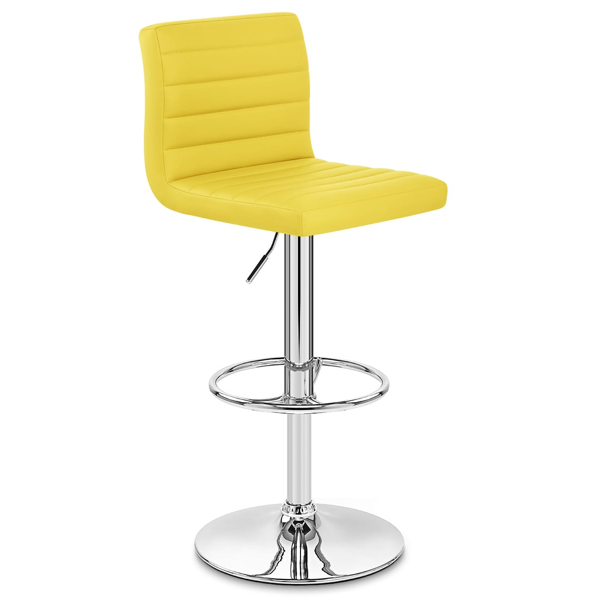 Taburete Polipiel Cromo - Menta Amarillo