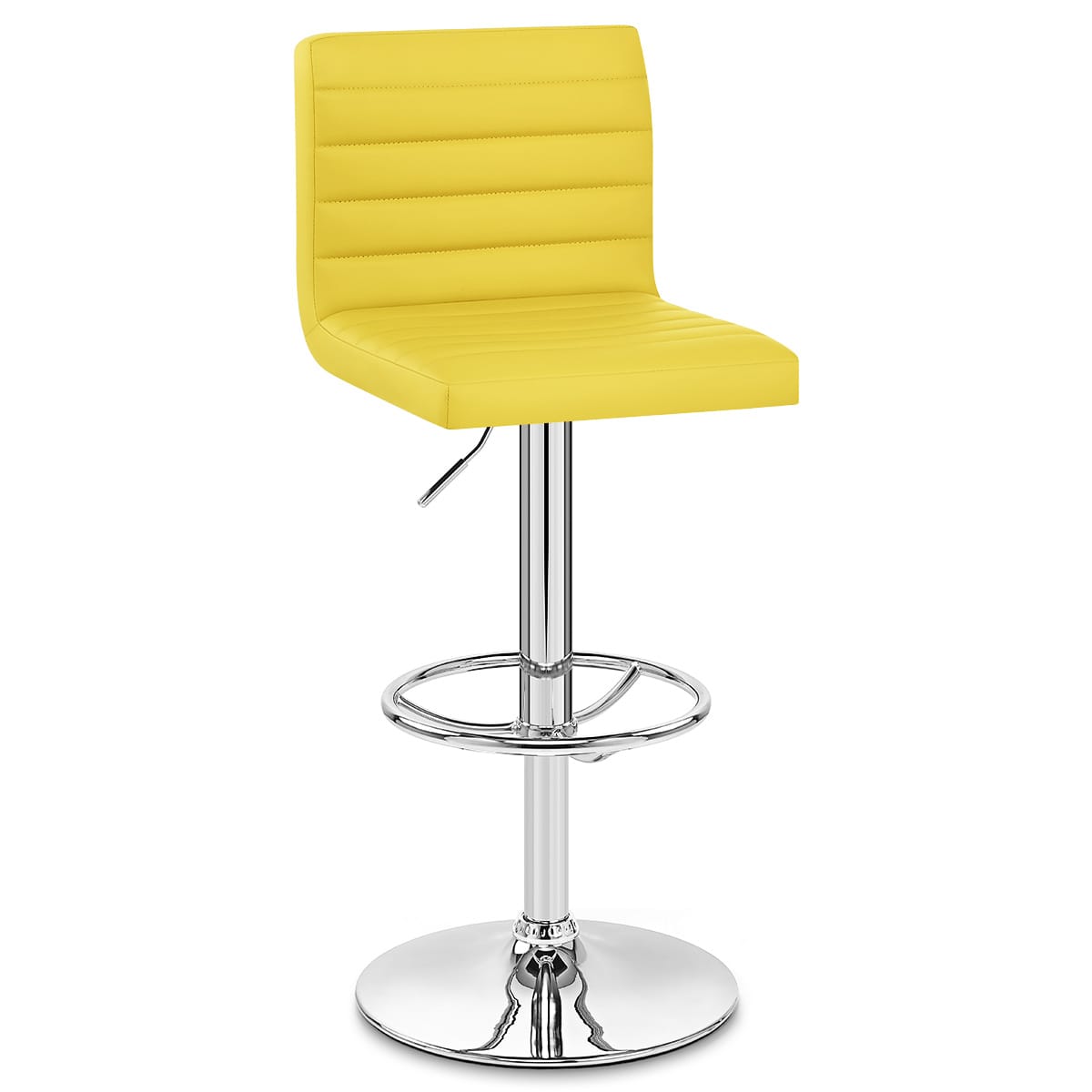 Taburete Polipiel Cromo - Menta Amarillo