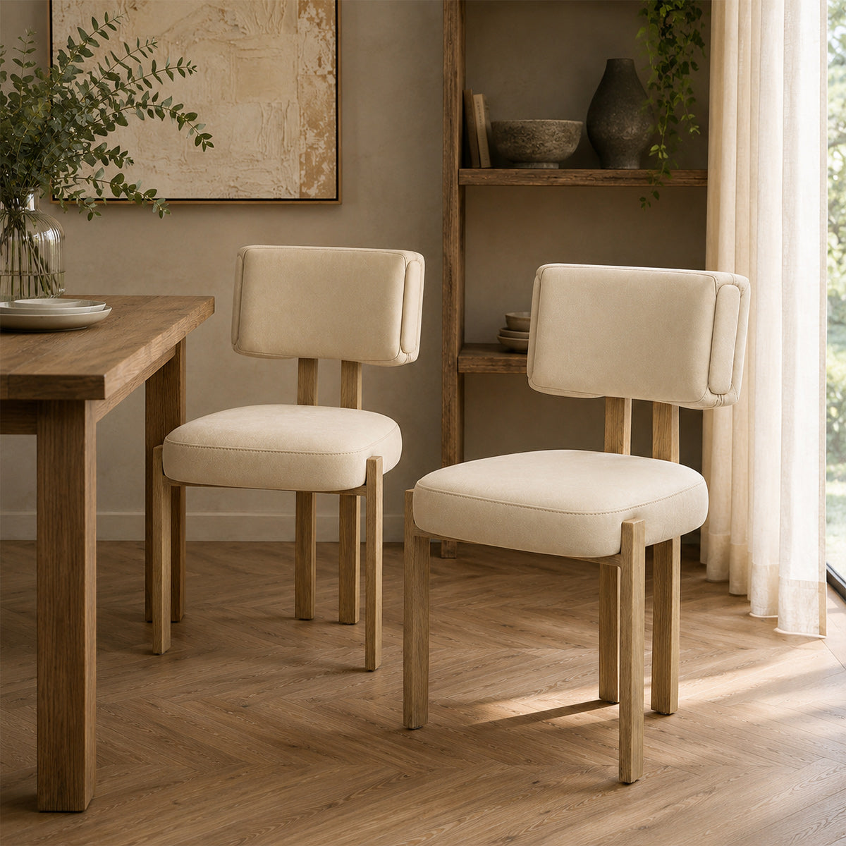 Silla Polipiel Metal - Mira Crema