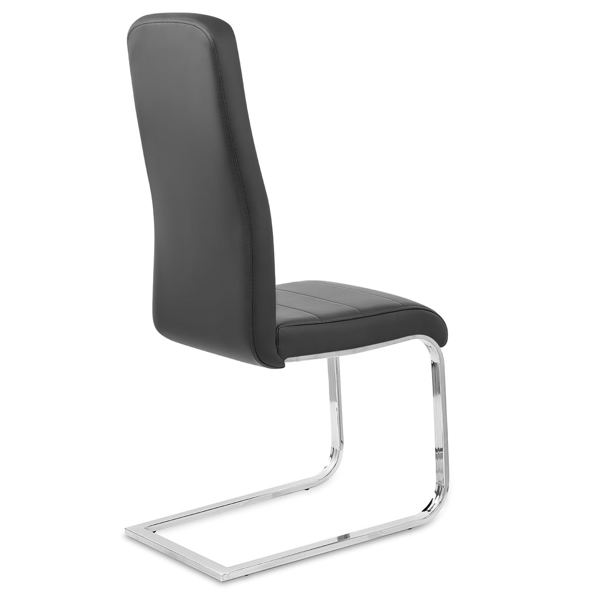 Silla Cuero Sintético Cromo - Monet Negro