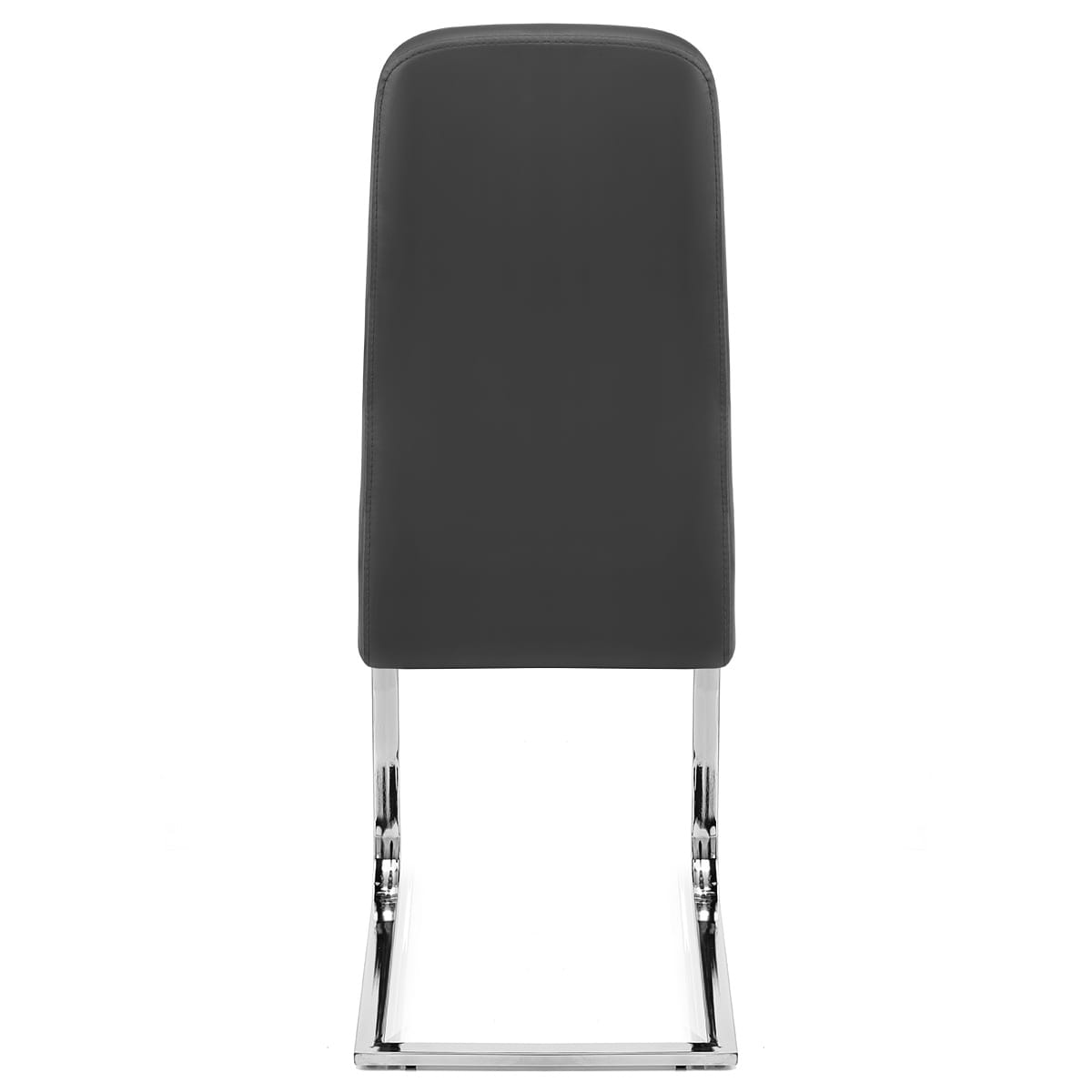 Silla Cuero Sintético Cromo - Monet Negro