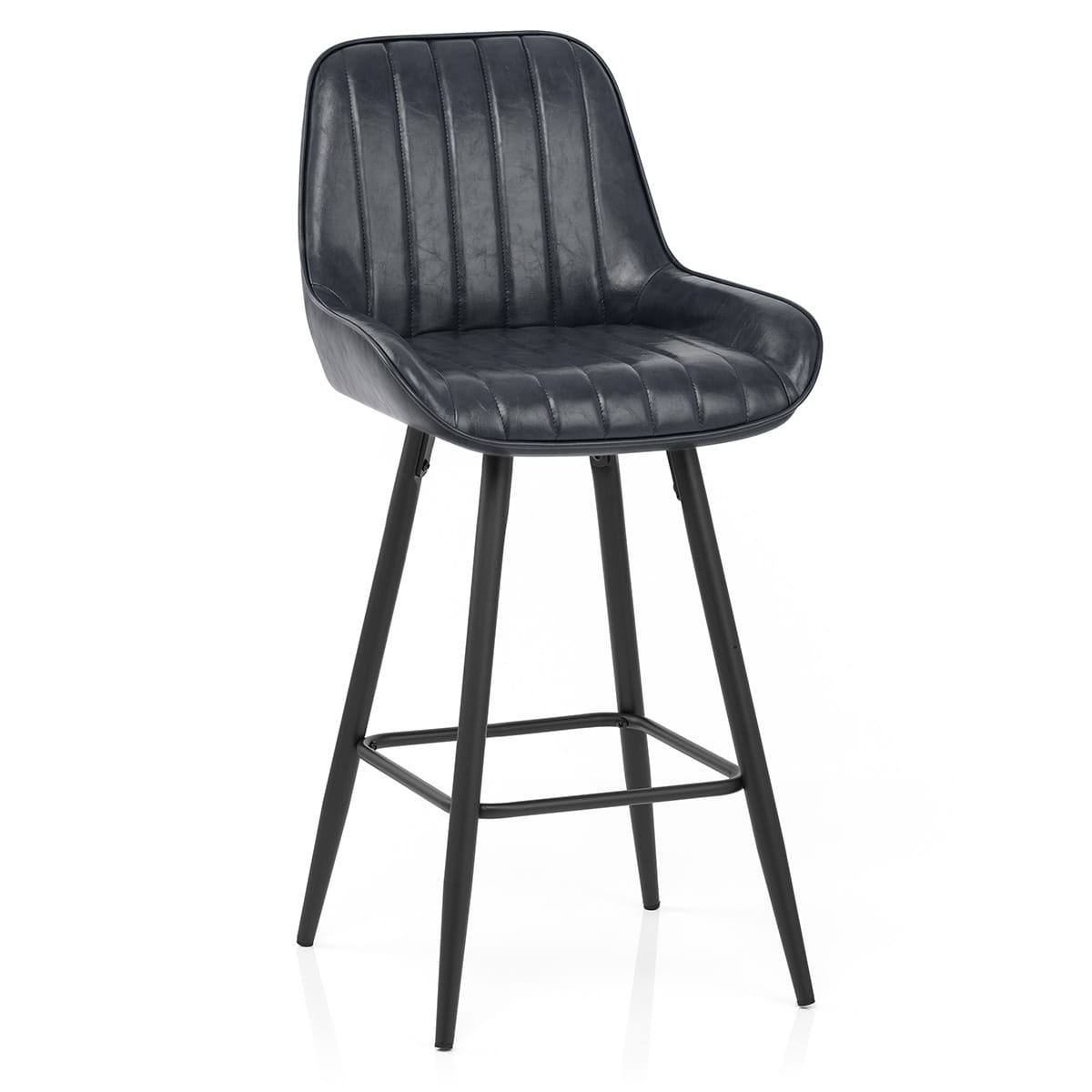 Taburete Polipiel - Mustang Azul Oscuro