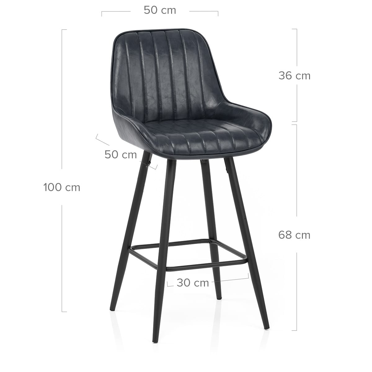 Taburete Polipiel - Mustang Azul Oscuro