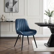 Silla Polipiel Metal - Mustang Azul