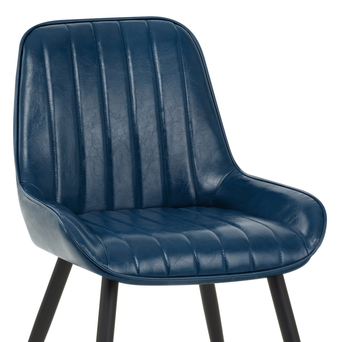 Silla Polipiel Metal - Mustang Azul