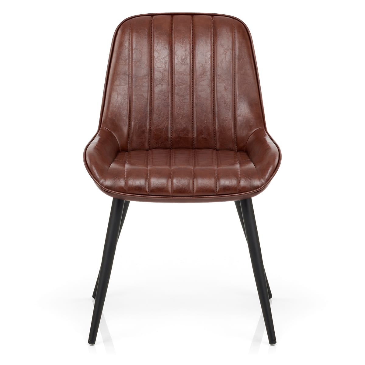 Silla Polipiel Metal - Mustang Marrón
