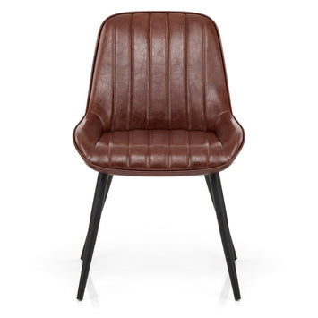 Silla Polipiel Metal - Mustang Marrón