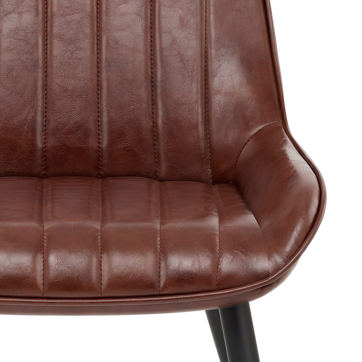 Silla Polipiel Metal - Mustang Marrón