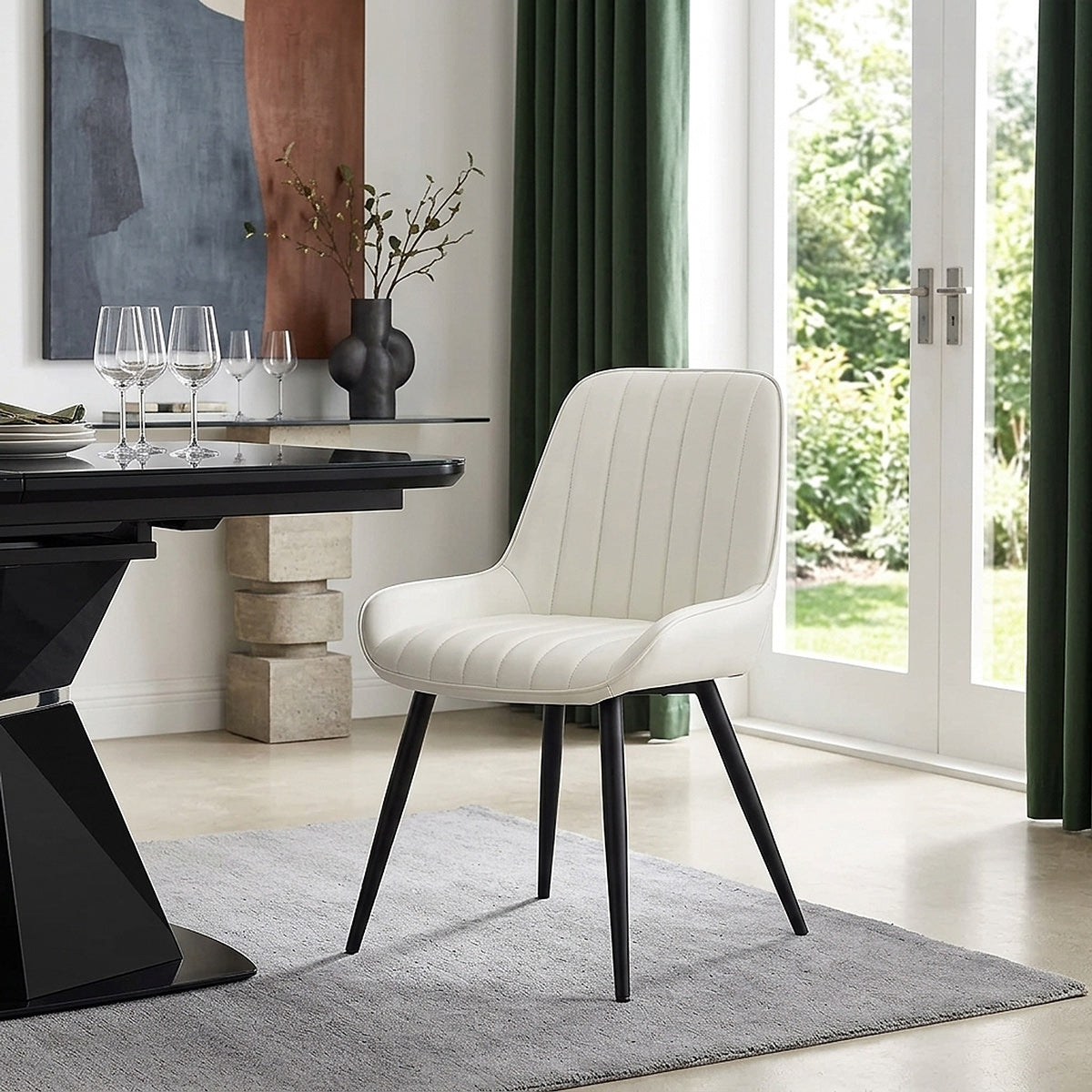 Silla Polipiel Metal - Mustang Crema