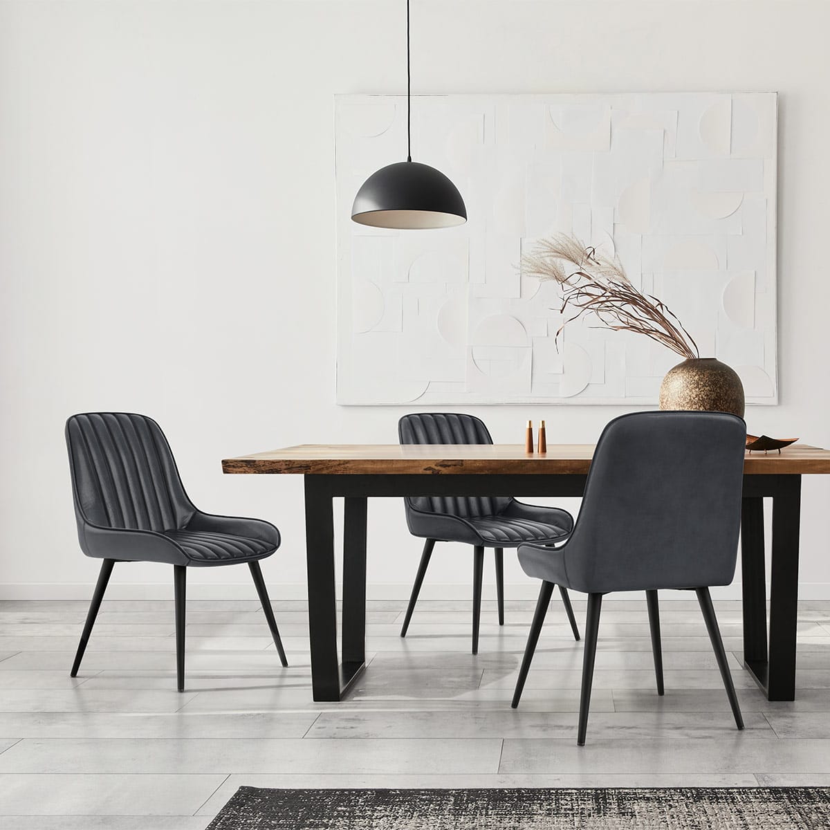 Silla Polipiel Metal - Mustang Azul Oscuro