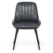 Silla Polipiel Metal - Mustang Azul Oscuro