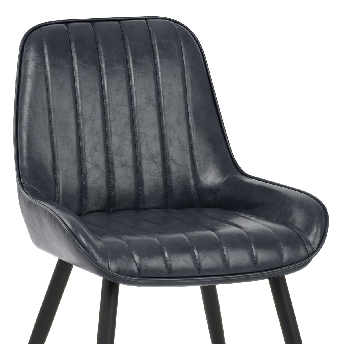 Silla Polipiel Metal - Mustang Azul Oscuro