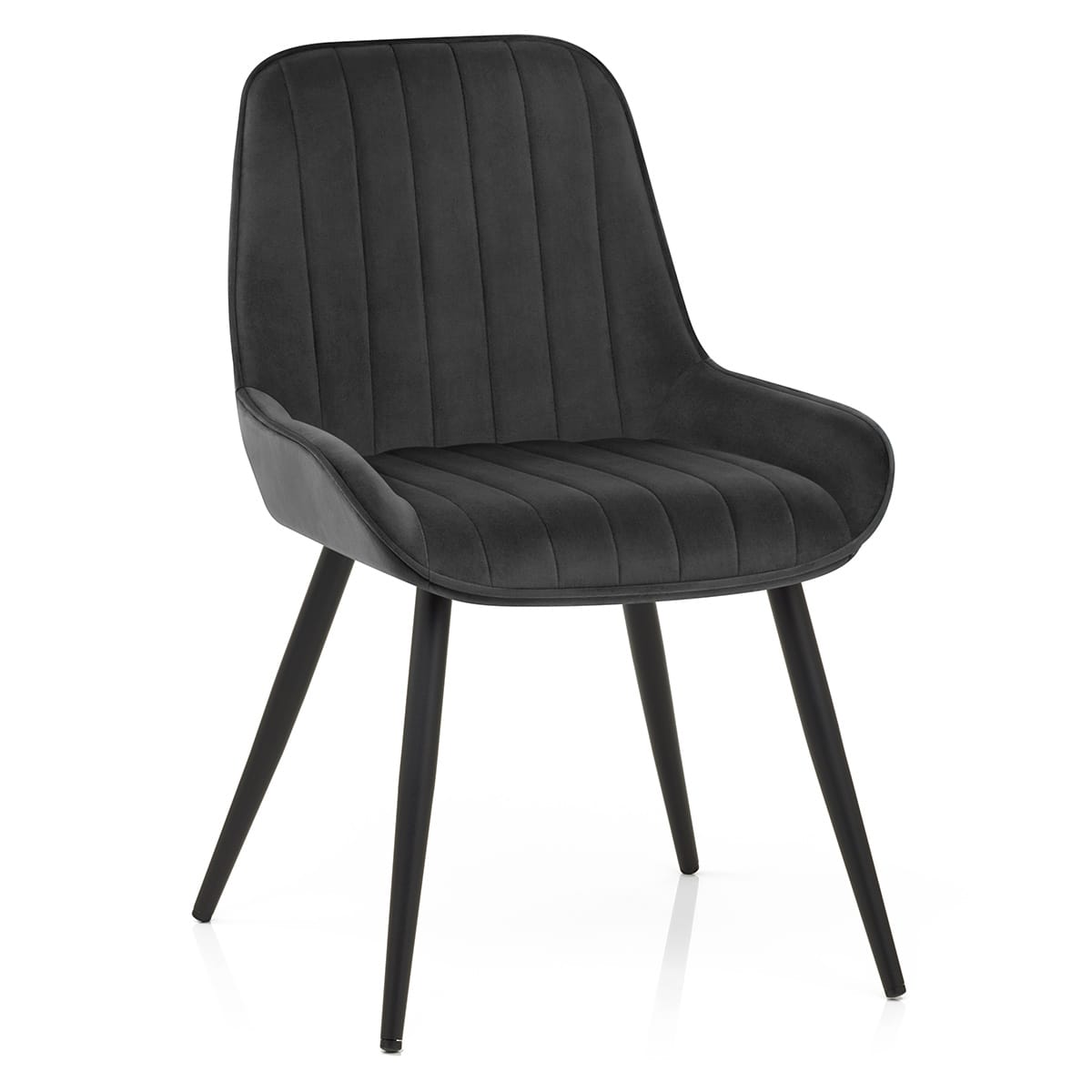 Silla Terciopelo Metal - Mustang Negro