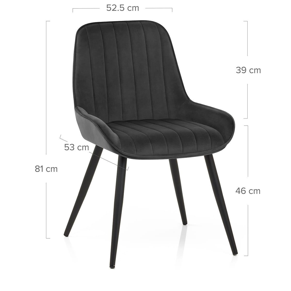 Silla Terciopelo Metal - Mustang Negro